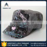 priting fashion design flat top military cap