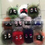 Factory Cute Style High Quality Real Fox Fur Monster Doll Keychain Charm for Bag thumbnail-6