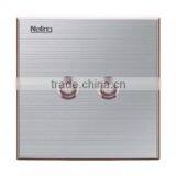 DOUBLE TV SOCKET Brushed Stainless Steel Electrical Wall Switch From Factory