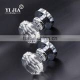 2 1/6 Inch Clear Zinc Base Polished Chrome Glass Door Knob for Furniture