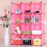 12 Cubes Plastic Innterlocking DIY Storage Cabinets Closet (FH-AL0043)