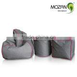 Linen Fabric Beanbag Chair / Bean Bag Stool thumbnail-2
