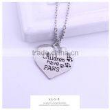 2016 New Fashion Alloy Jewelry Sculpture Letter Member of Family Silver Children Necklace Heart Pendant thumbnail-2