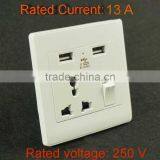 Dual Usb Wall Socket Power Plug Socket With Switch thumbnail-2