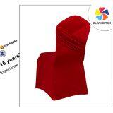 White Spandex Cross Back Ruffled Chair Cover For Wedding Reception Bridal Show thumbnail-4