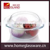 1L Transparent Tempered Glass Bowl Set for Microwave Oven thumbnail-3