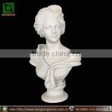 Hand Carved White Marble Lady Bust Statue thumbnail-1