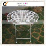 Antique White Metal Moroccan Coffee Table thumbnail-1