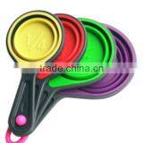 High Quality Colorful Collapsible Silicone Measuring Cups Set With Hanging Loop for Cooking thumbnail-4