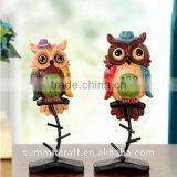 Funny Painted Owl Statue Resin Animal Statues thumbnail-1