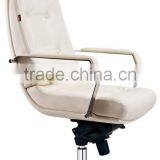 Elegnt Big Boss Manager White Leather Executive Computer Swivel Chair thumbnail-2