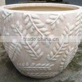 Indoor Wash Vase - Indoor Pottery With Round Rim and Pattern Outside thumbnail-1