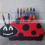 Hot Sell Wooden Ladybug Crayon Holder Party Favor Teacher Gift Desk Decoration Home Office Decoration Made in China thumbnail-1