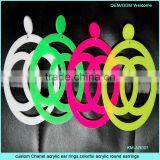 Custom Colorful Popular Acrylic Round Shaped Earrings thumbnail-1