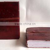 Handmade Vintage Embossed Lady Under Tree Strap Closure Leather Notebook thumbnail-1