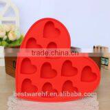 FDA 10 Cavities BPA Free Ice Cube Tray, Big Love Shaped Silicone Ice Pan