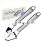The Finest Quality Stainless Steel Garlic Press Mincer Peeler Brush Crusher Set thumbnail-1