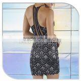 Newest Black Fish Cut Bodycon Sequin Dress 2016 Backless Girl Sexy Image of Scales Midi Dress thumbnail-5