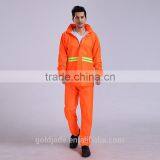 Oem Custom Reflective Yellow Keep Warm Oxford Rain Coat Waterproof Work Uniforms thumbnail-5