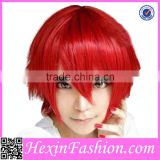 Cheap Red Short Straight Cosplay Synthetic Wig