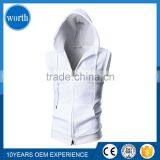 2017 Slim Fit Mens Hoodies Sleeveless Zip-up Hooded Vest With Zipper Trim thumbnail-1