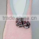 Women Microfiber Sponge Yarn Low Cut Slipper Socks With Pompom thumbnail-1