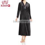 V Neck Velour Long Casual Lady Pijama thumbnail-4