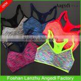 2016 Hot Sexy Woman Sport Top Fitness Running Gym Jogging Racerback Bra With Padded Underwear & Tennis Vest Crop Top thumbnail-1