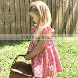 2017 New Style Baby Clothes Cheap Wholesale Children's Boutique Sleeveless Summer Baby Girl Red Party Dress thumbnail-3