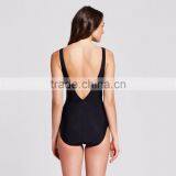 Womens Over The Shoulder One Piece Flattering V Back Silhouette Coverage Swimwear Soft Cup Bra Construction Customizable Suit thumbnail-6