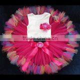 Childrens Boutique Clothing Baby Girls Tutu Skirts Fabric Sash Details Ribbon Lace Red Flower Girl Skirts thumbnail-1