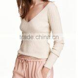 Runwaylover 5088 Latest Design Fashion Deep V-neck Backless Crochet Tight Sweater thumbnail-2