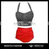 Wholesale Girls High Waist Polka Dot Bikini thumbnail-4