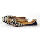 NAVY BLUE SILK BASE WITH BEAUTIFULLY EMBROIDERED FLOWERS IN DABKA thumbnail-1