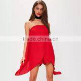 Strapless New Trendy Stylish Clothing Red Adult Woman Romper thumbnail-4