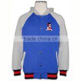 Wholesale High Quality Zip up Hoody Ribbed Cheap Baseball Jackets Australia thumbnail-3