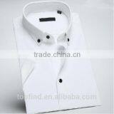 Slim White Light Color Short Sleeve Small Collar Cotton Men Shirts thumbnail-1