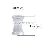 Zinc Based Alloy Spacer Beads Bobbin Matt Silver thumbnail-2