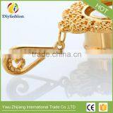 Gold Copper Opal Hollowed-out Flower Long Ear Plug thumbnail-5