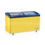 Yellow Iceland / Ice Cream Deep Chest Freezer , Glass Top Chest Freezer