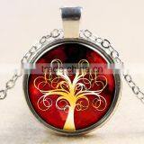 XP-TGN-LT-175 Cheapest Price Life Tree Pendant Antique Dome Cabochon Charm Glass Silver Time Gem Necklace For Gift thumbnail-2