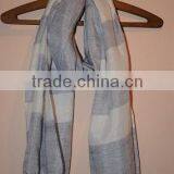 Scarf Using Indigo Cotton & White Viscose thumbnail-3