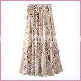 Summer New Fashion Printed Chiffon Drawstring Long Skirt thumbnail-6