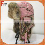 Womens Rabbit Fur Trapper Hat Earflap Hat thumbnail-2