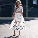 Pictures of Long Skirts and Tops Women See Through Floral Printed Long Casual Chiffon Dress thumbnail-1