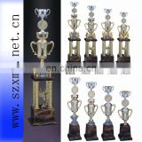 2013 big plastic silver trophy cup with top medal for sports
