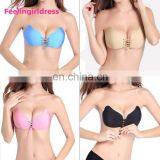 High Quality 4 Color Self Adhesive Invisible Push Up Nylon Backless Strapless Bra