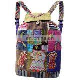 Fashion Trendy Girls Cotton Ethnic Canvas Tie Dye Shoulder Backpack Bags thumbnail-6