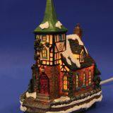 X'mas Church With 10L Play Snowman Polyresin Christmas House Decoration thumbnail-2