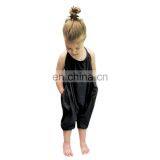 Baby Summer Backless Solid Rompers Kids Toddler Girls Sleeveless Jumpsuits Playsuit Harem Trouser for 0-7T thumbnail-2